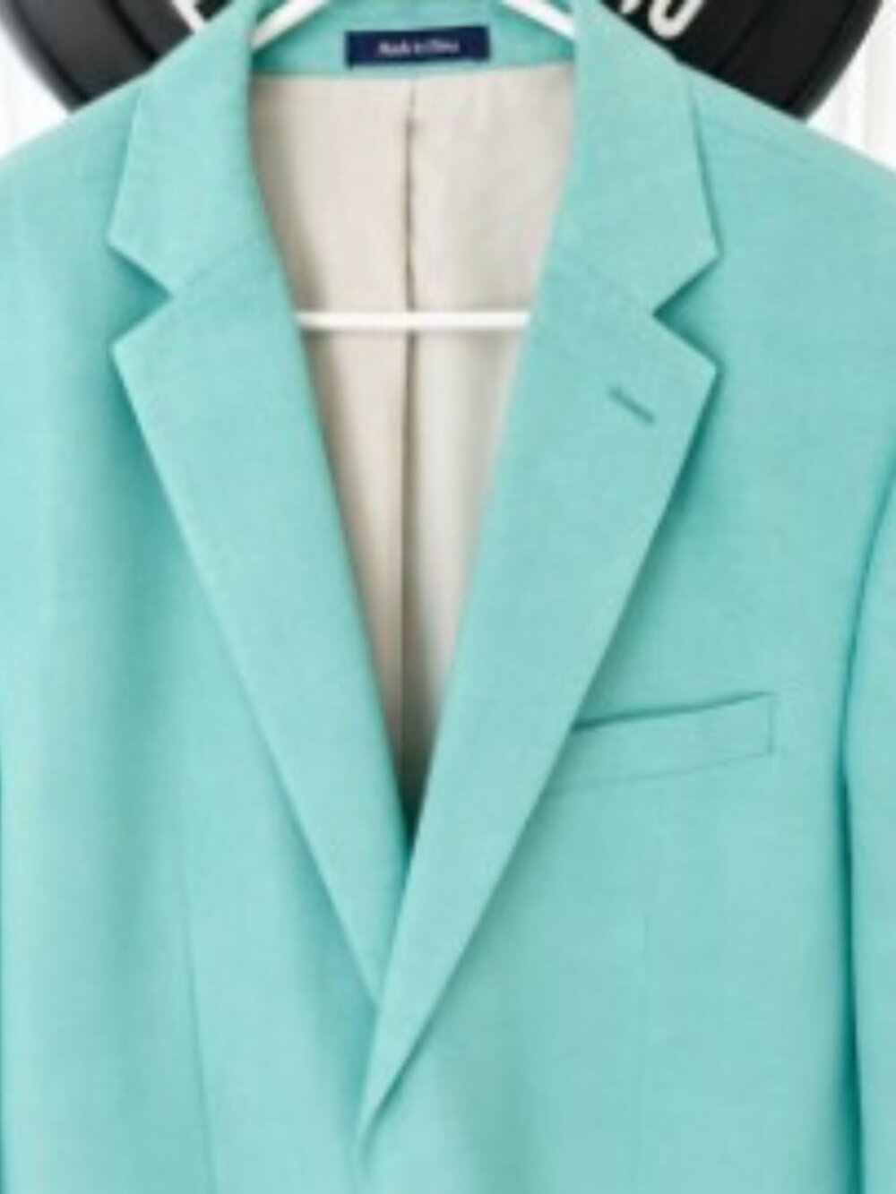Alan Flusser Men’s 44L Teal Cotton Blazer Sport Coat Lightweight Preppy Summer